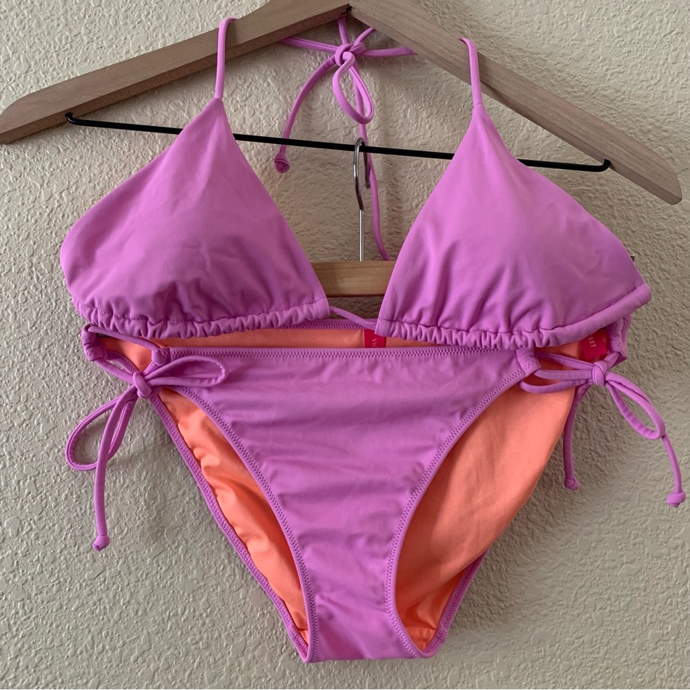 Victoria's Secret Bikini Triangle Top Tie Bottoms